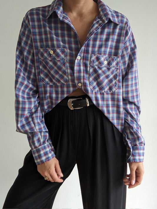 Vintage Plaid Pocket Shirt