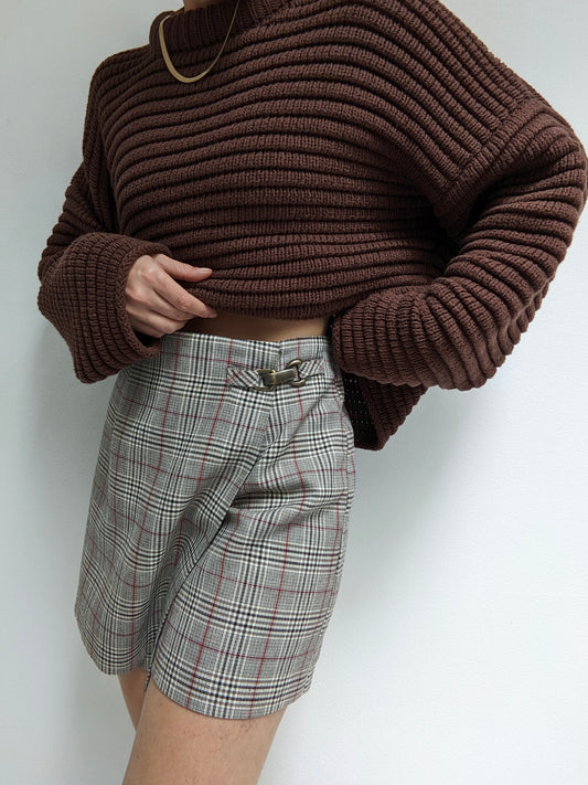 90s Plaid Mini Skort