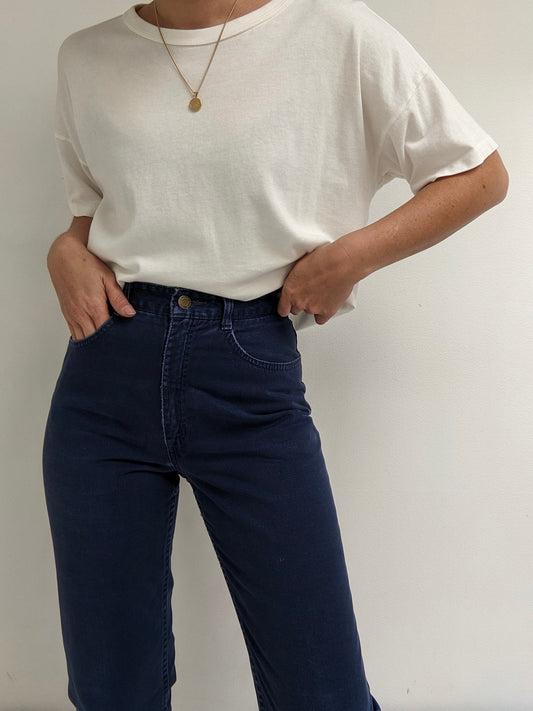 90s Petite Faded Navy Twilled Pants