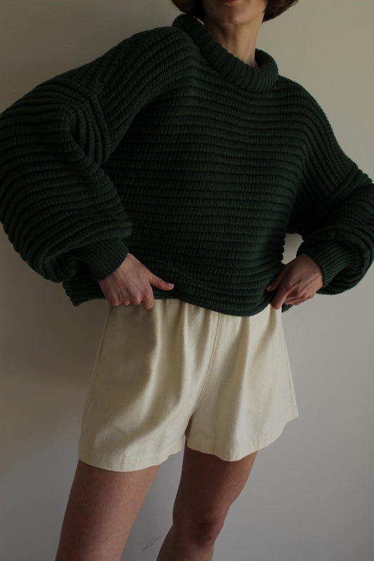 Romy Pima Cotton Balloon Sleeve Sweater