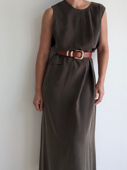 Vintage Olive Twilled Market Dress