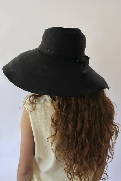 Incredible Vintage Caviar Woven Wide Brim Hat