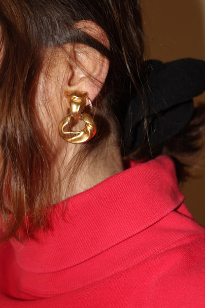 Beautiful Vintage Fluid Door Knocker Earrings
