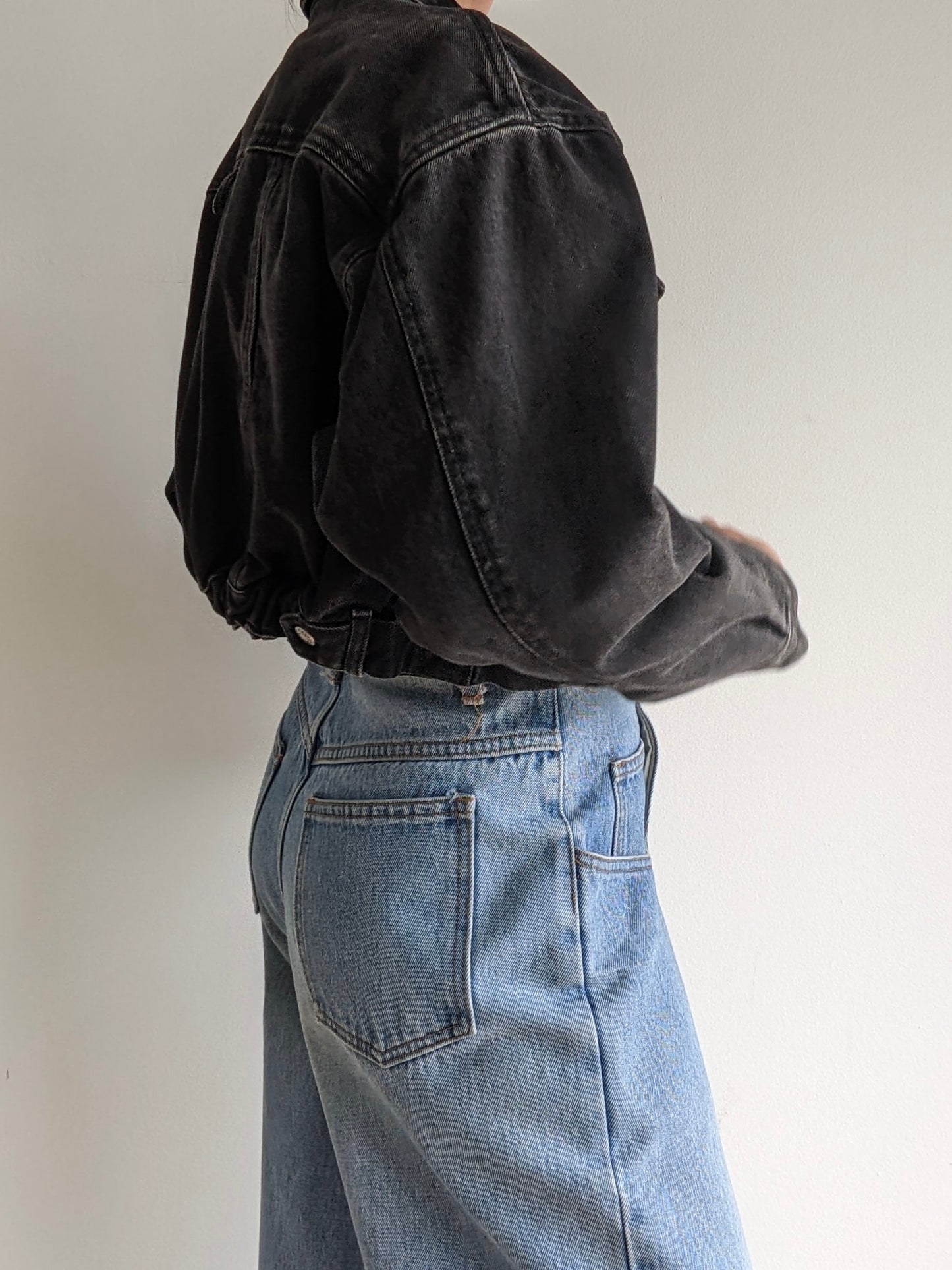 Vintage Calvin Klein Black Cropped Denim Jacket