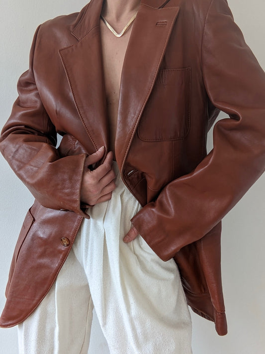 Incredible Vintage Clay Leather Blazer