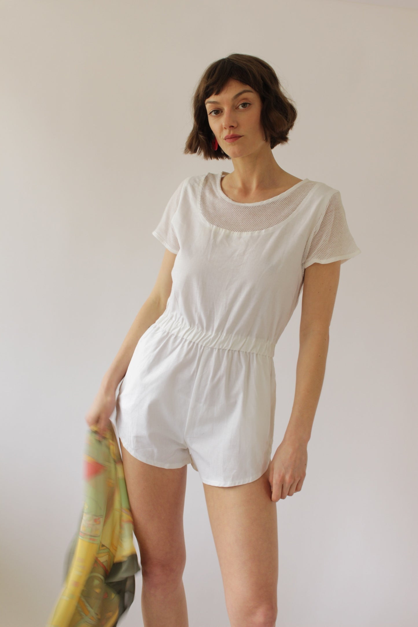 Vintage Cloud White Netted Romper