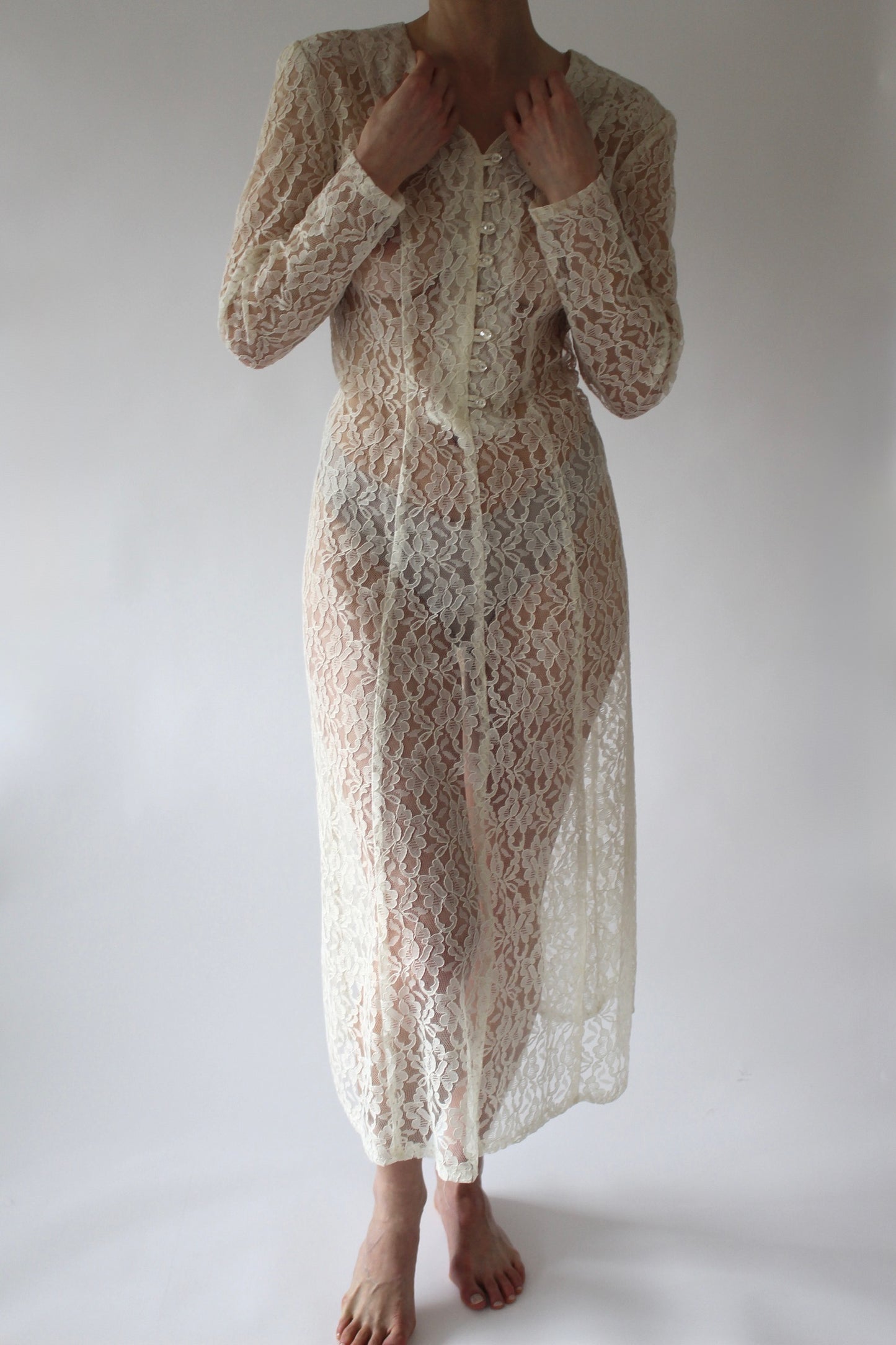 Incredible Vintage Sheer Lace Dress