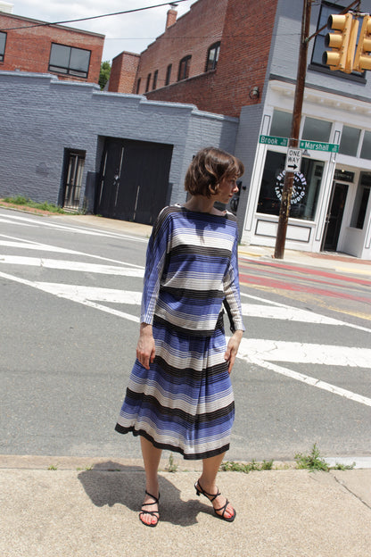 Christian Dior Striped Knit Skirt Set