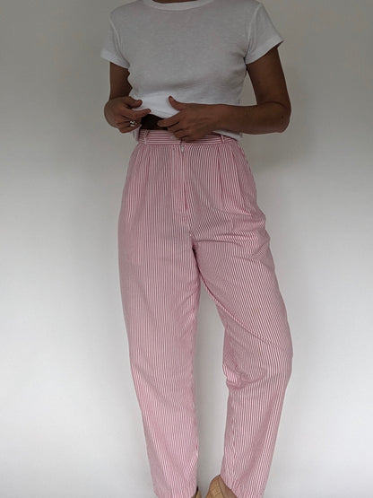 Vintage Grapefruit Seersucker Trousers