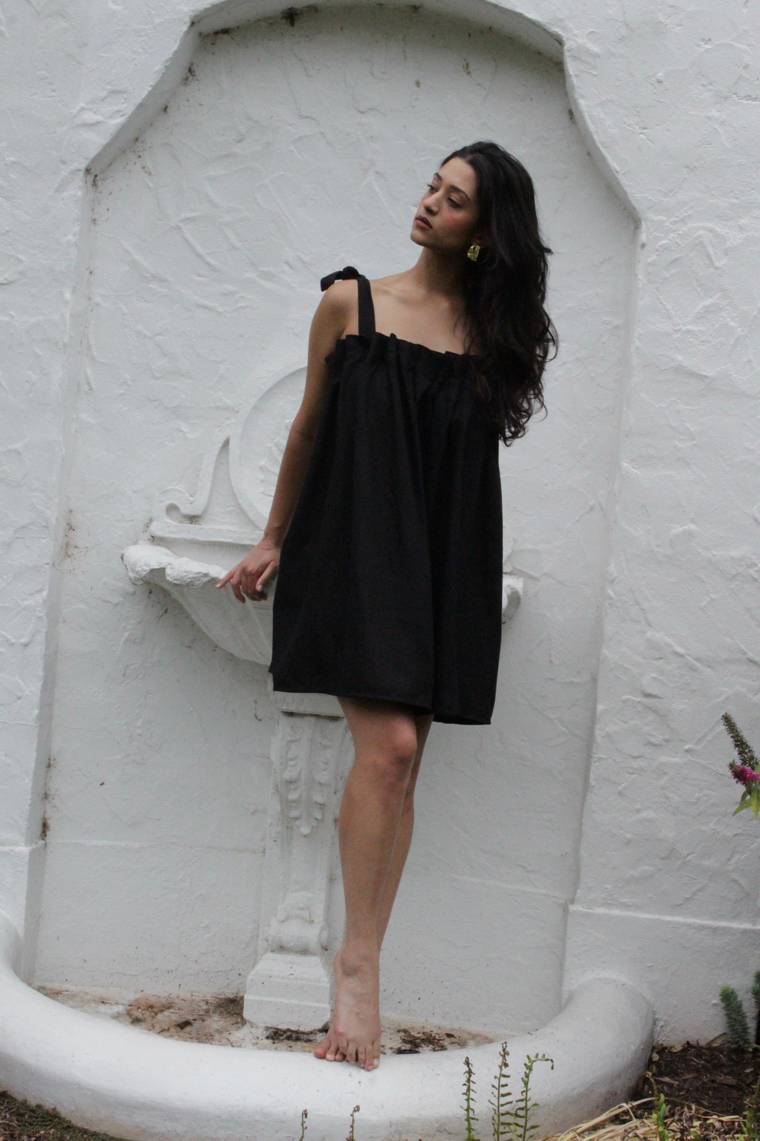 Toni Woven Silk Babydoll Dress