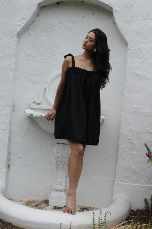 Toni Woven Silk Babydoll Dress