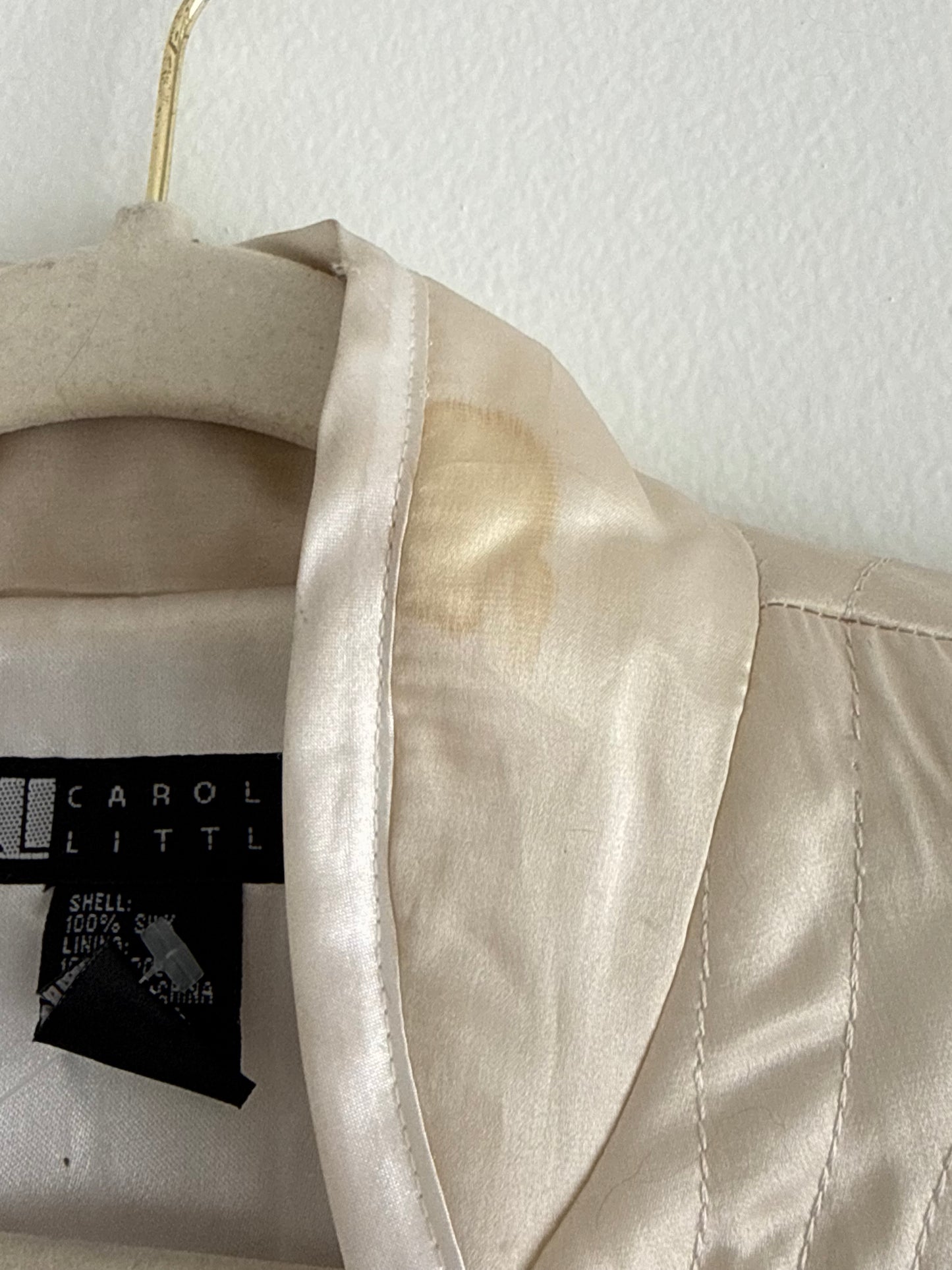 Stunning Vintage Pearl Quilted Silk Jacket