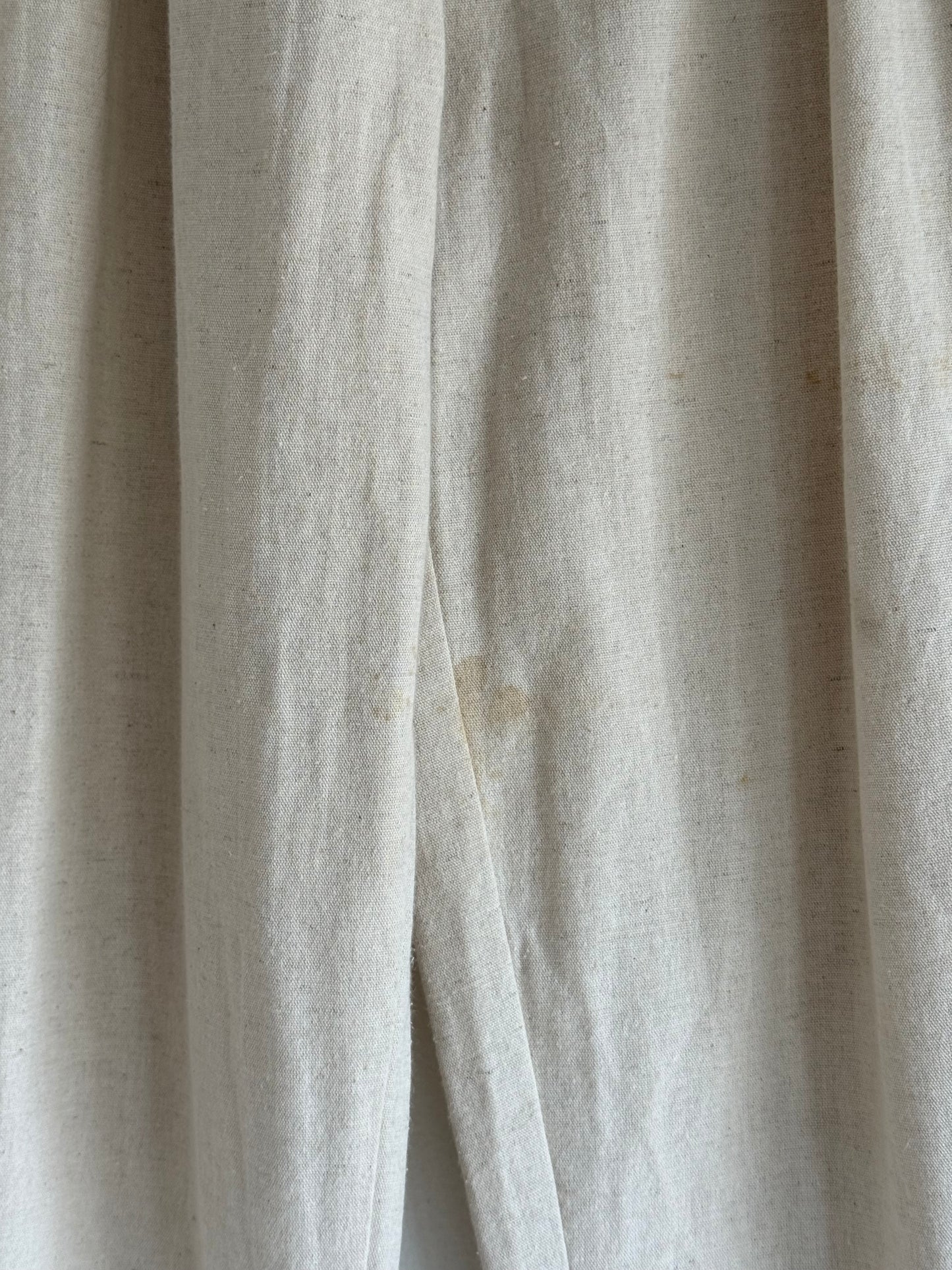 Vintage Natural Pleated Linen Trousers
