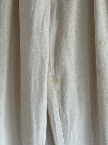 Vintage Natural Pleated Linen Trousers