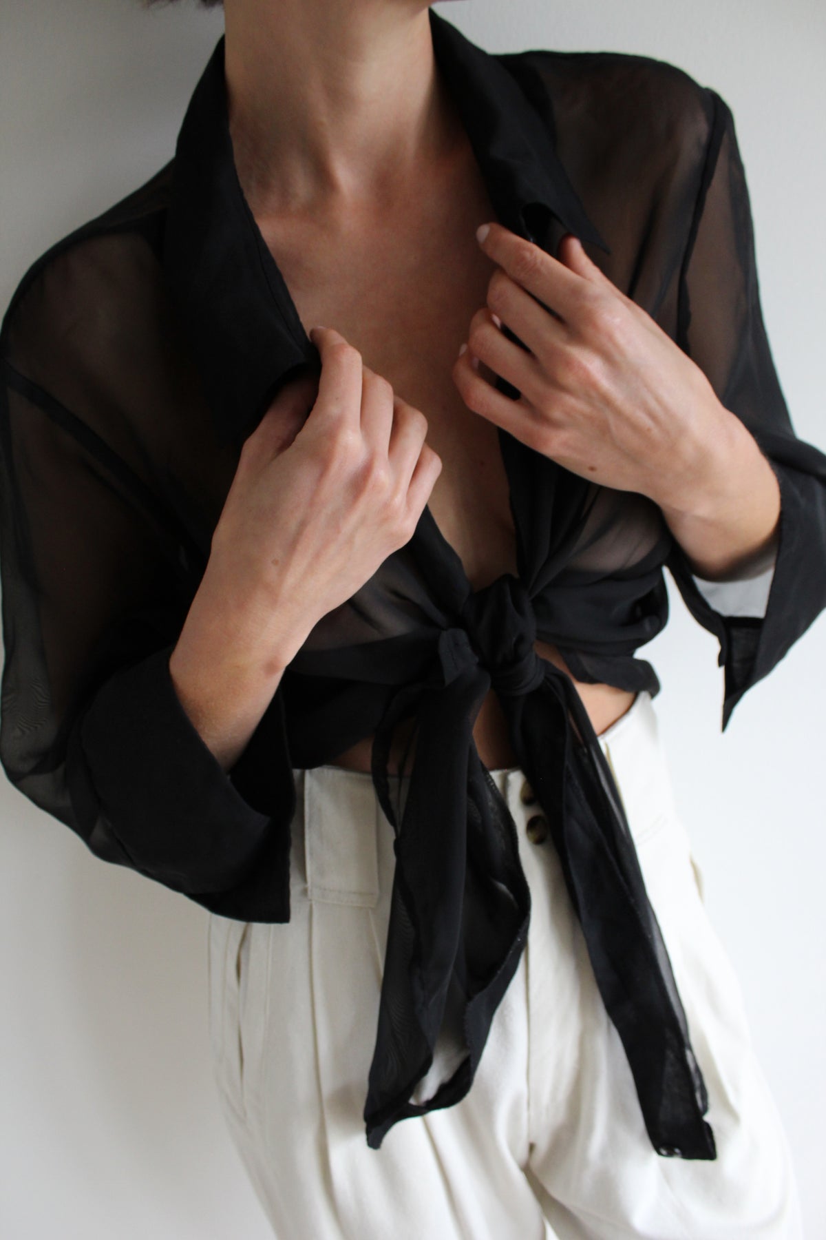 Vintage Sheer Onyx Blouse