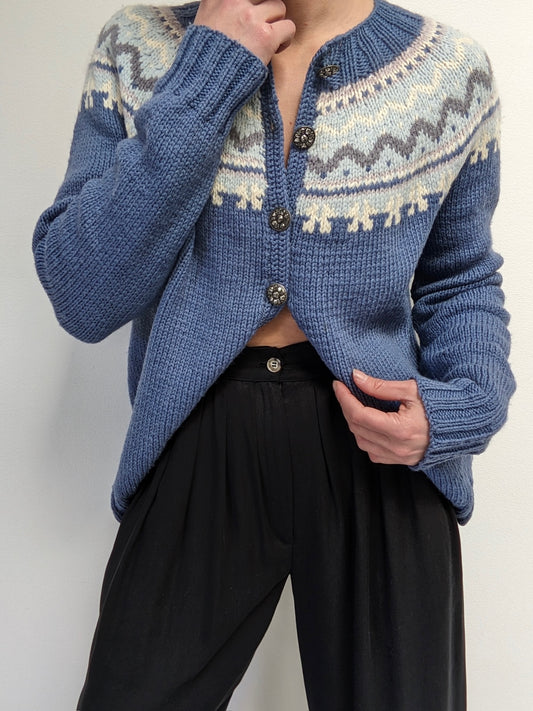 Amazing Vintage Fair Isle Wool Cardigan