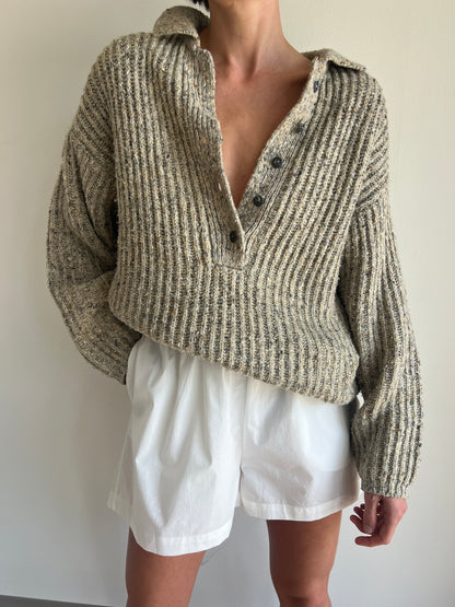 Favorite Vintage Speckled Wool Henley