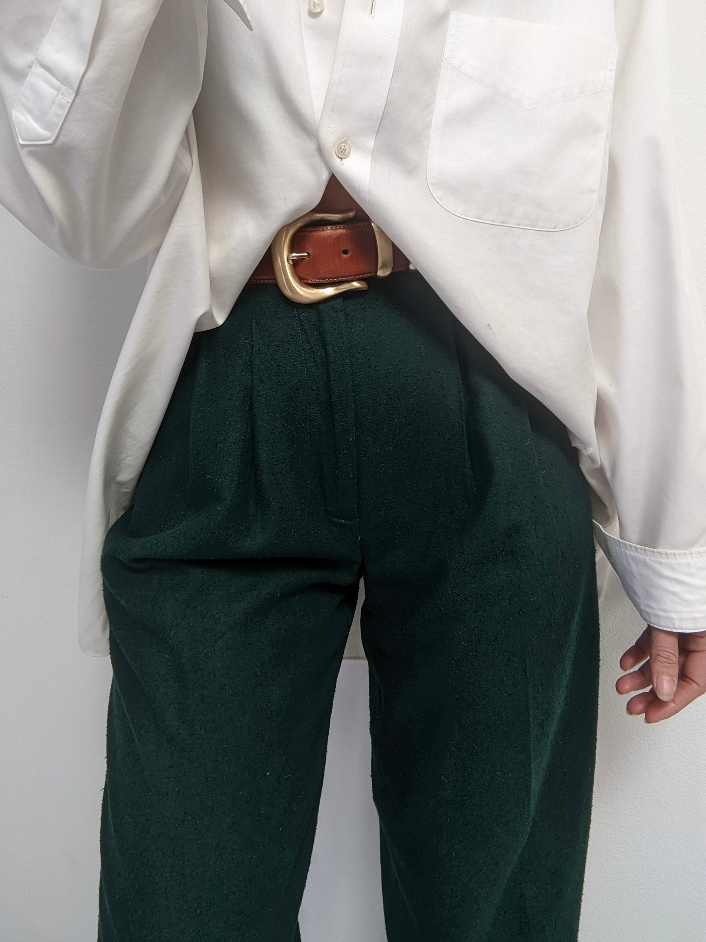 Stunning Vintage Evergreen Raw Silk Trousers