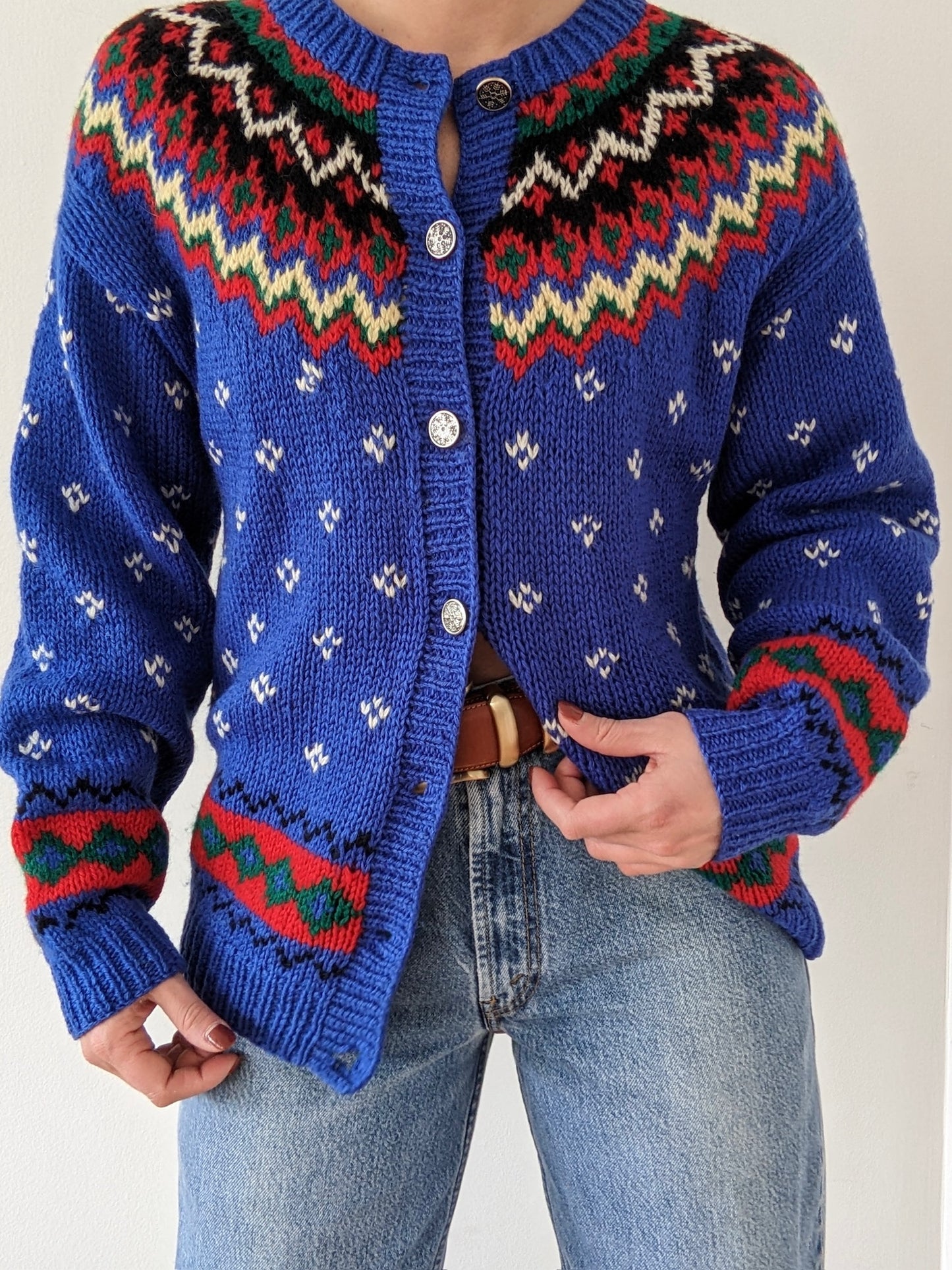 Amazing Vintage Eddie Bauer Fair Isle Wool Cardigan