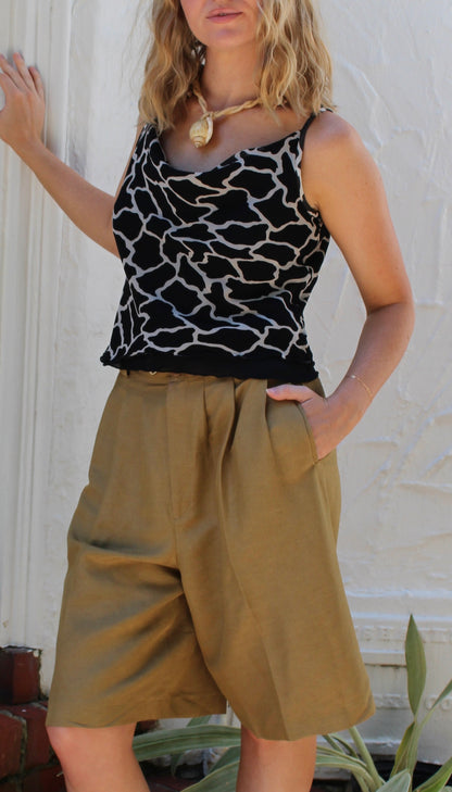 90s Giraffe Print Silk Tank