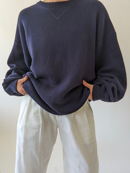 Vintage Navy Cotton Sweater