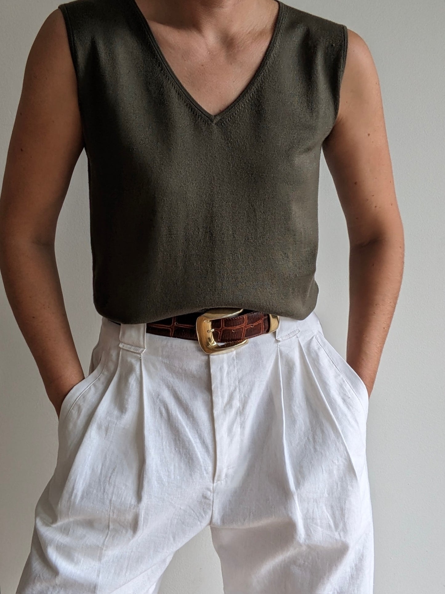 Vintage Fern Silk Knit Vest