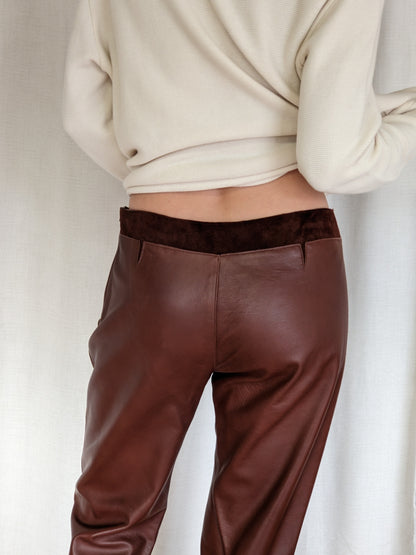 Luxurious Vintage Chocolate Leather Pants
