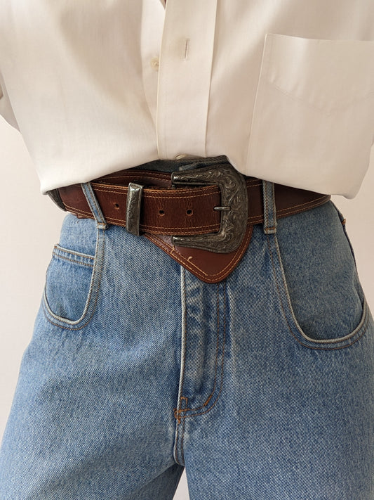 Vintage Western Leather Belt