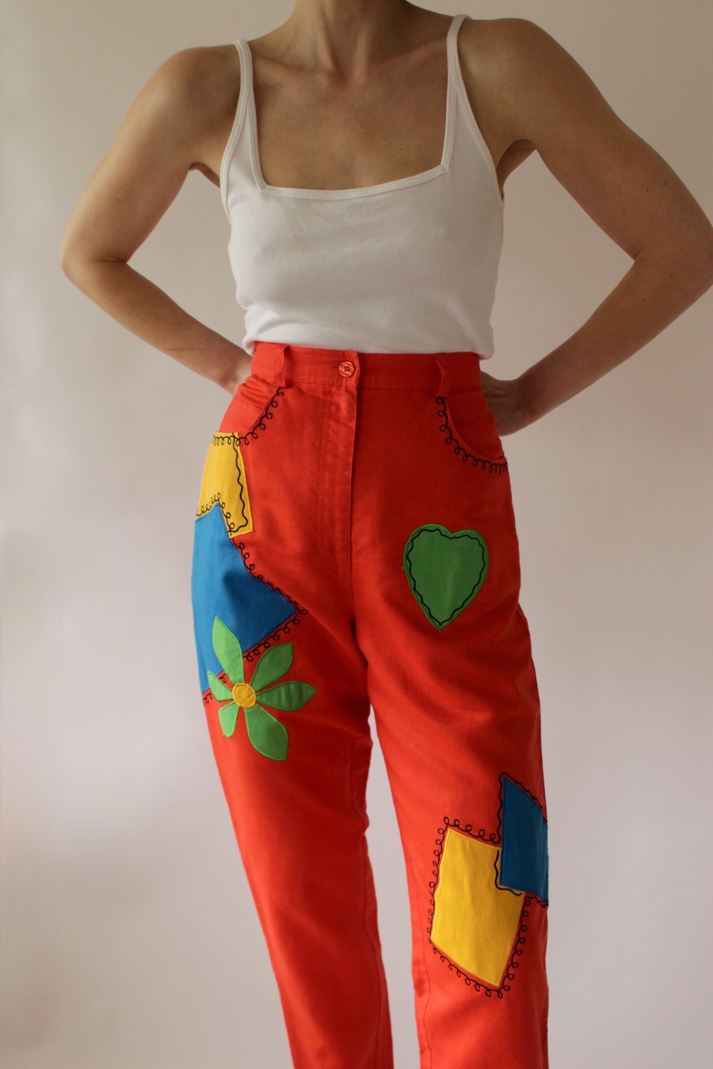 Absolute Favorite Vintage Colorful Appliqué Pants