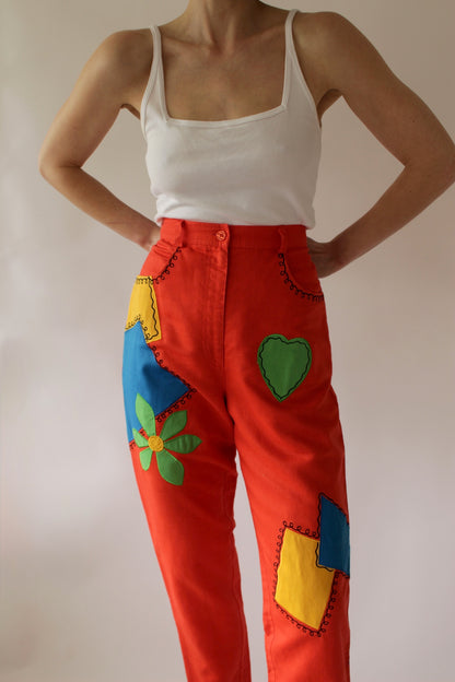 Absolute Favorite Vintage Colorful Appliqué Pants