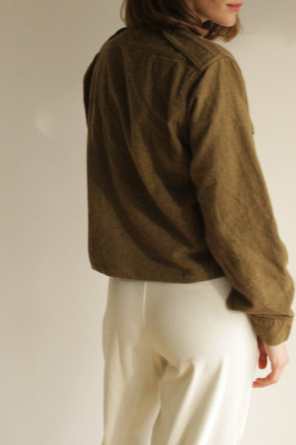 Reworked Long Sleeve Cropped Button Down