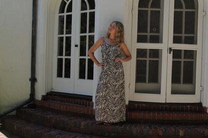Favorite Vintage Zebra-Print Linen Dress