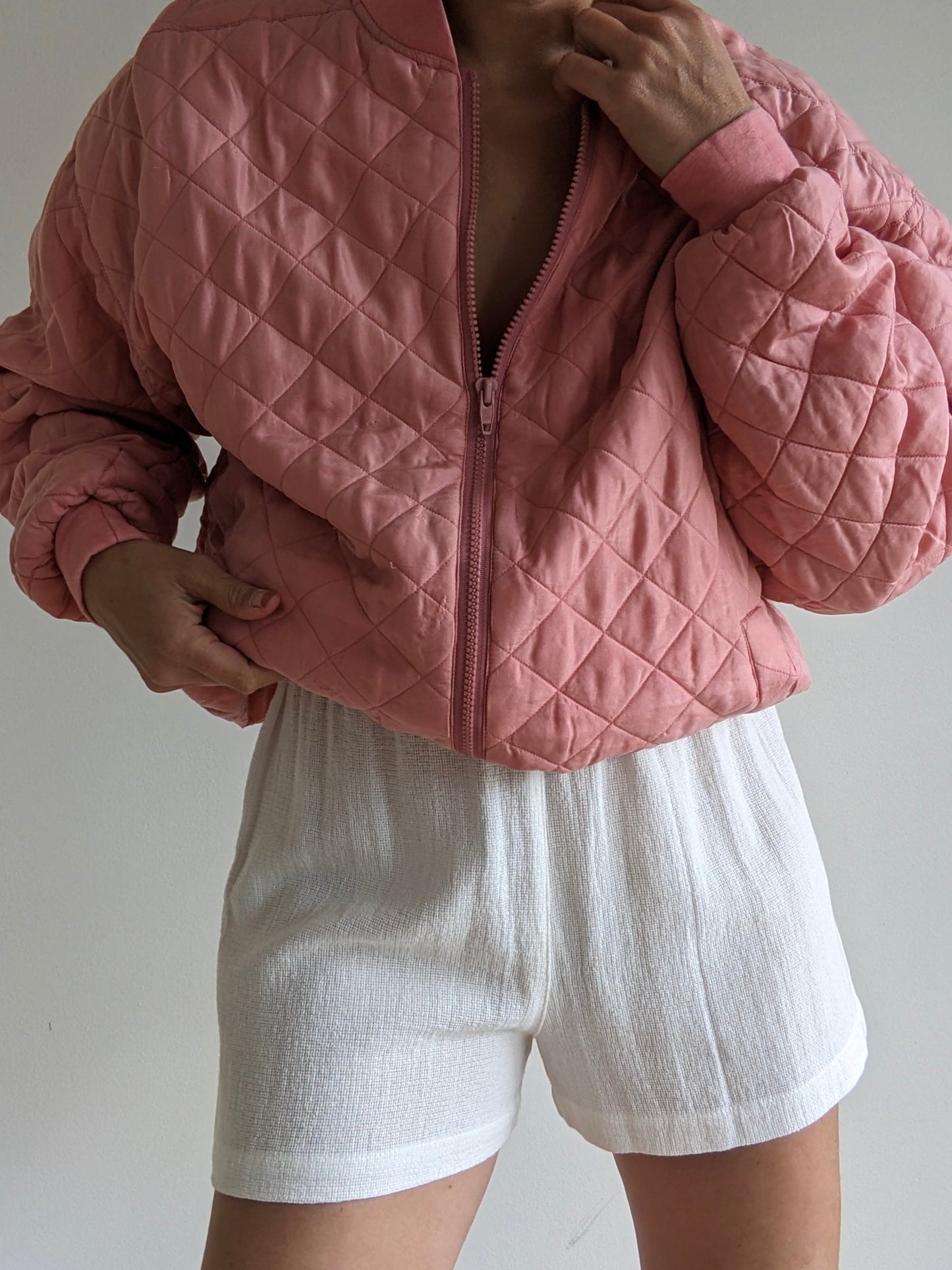 Vintage Rose Quilted SIlk Bomber
