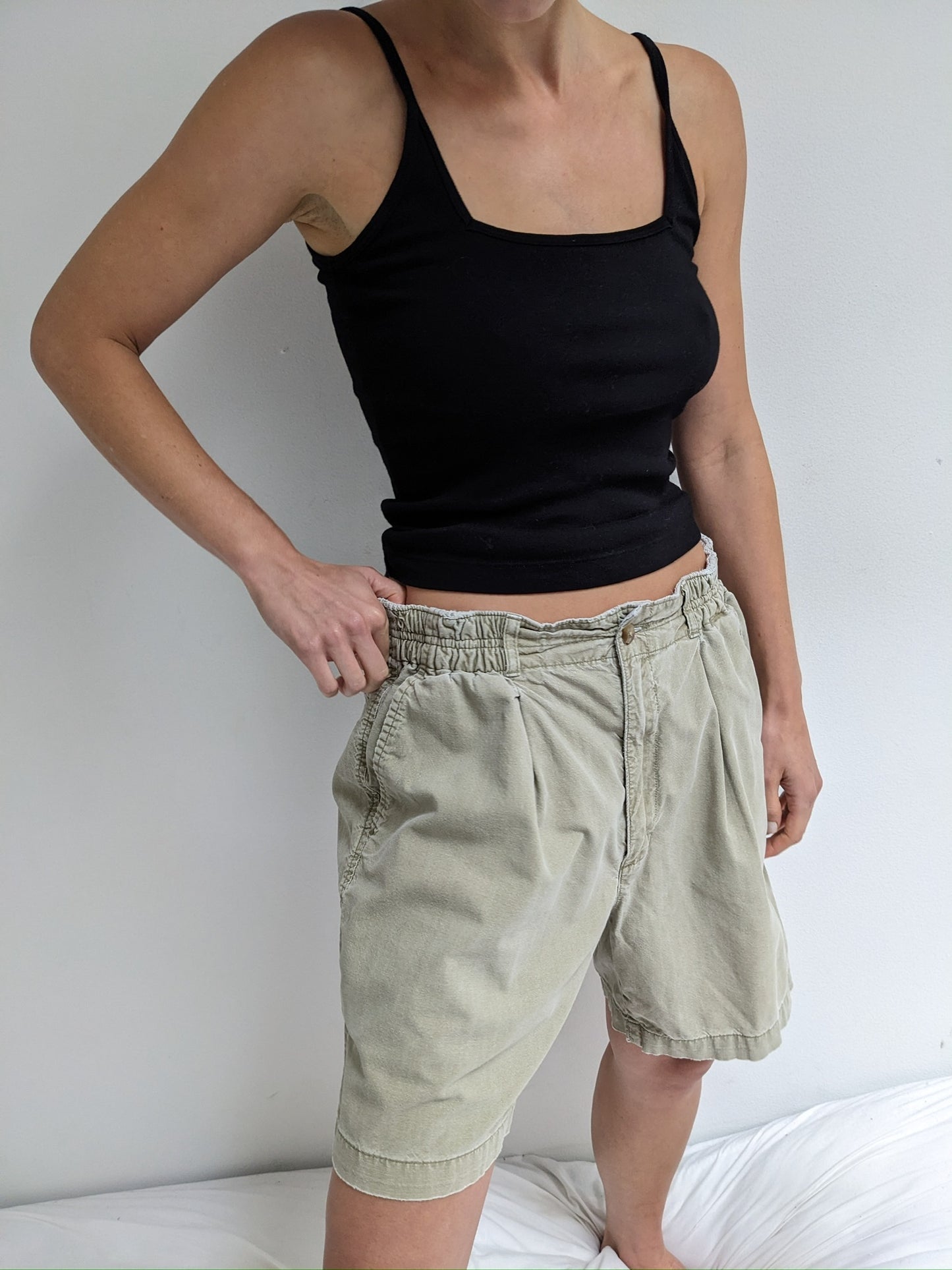 Vintage Faded Stone Cotton Shorts