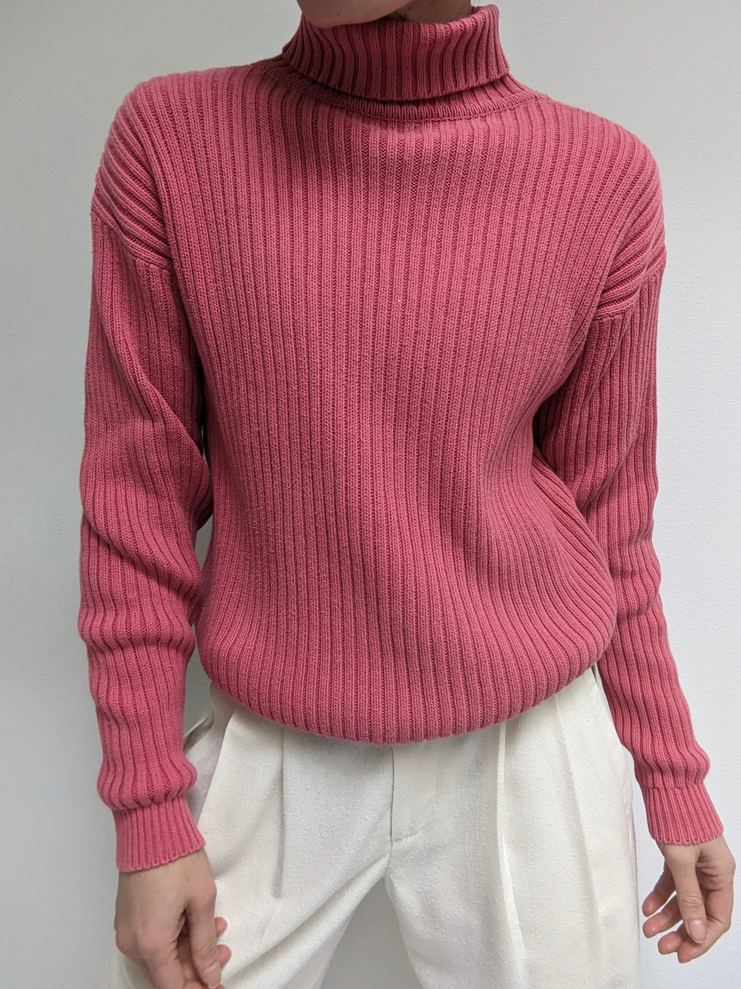 Vintage Rose Ribbed Turtleneck