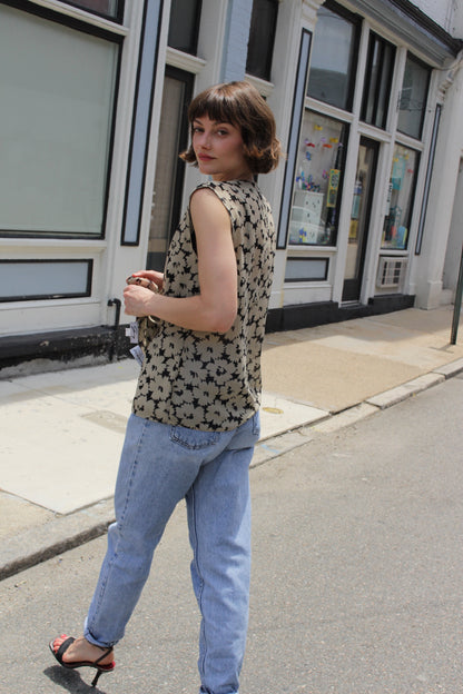 Rare Vintage Floral Silk Wrap Top & Scarf Set