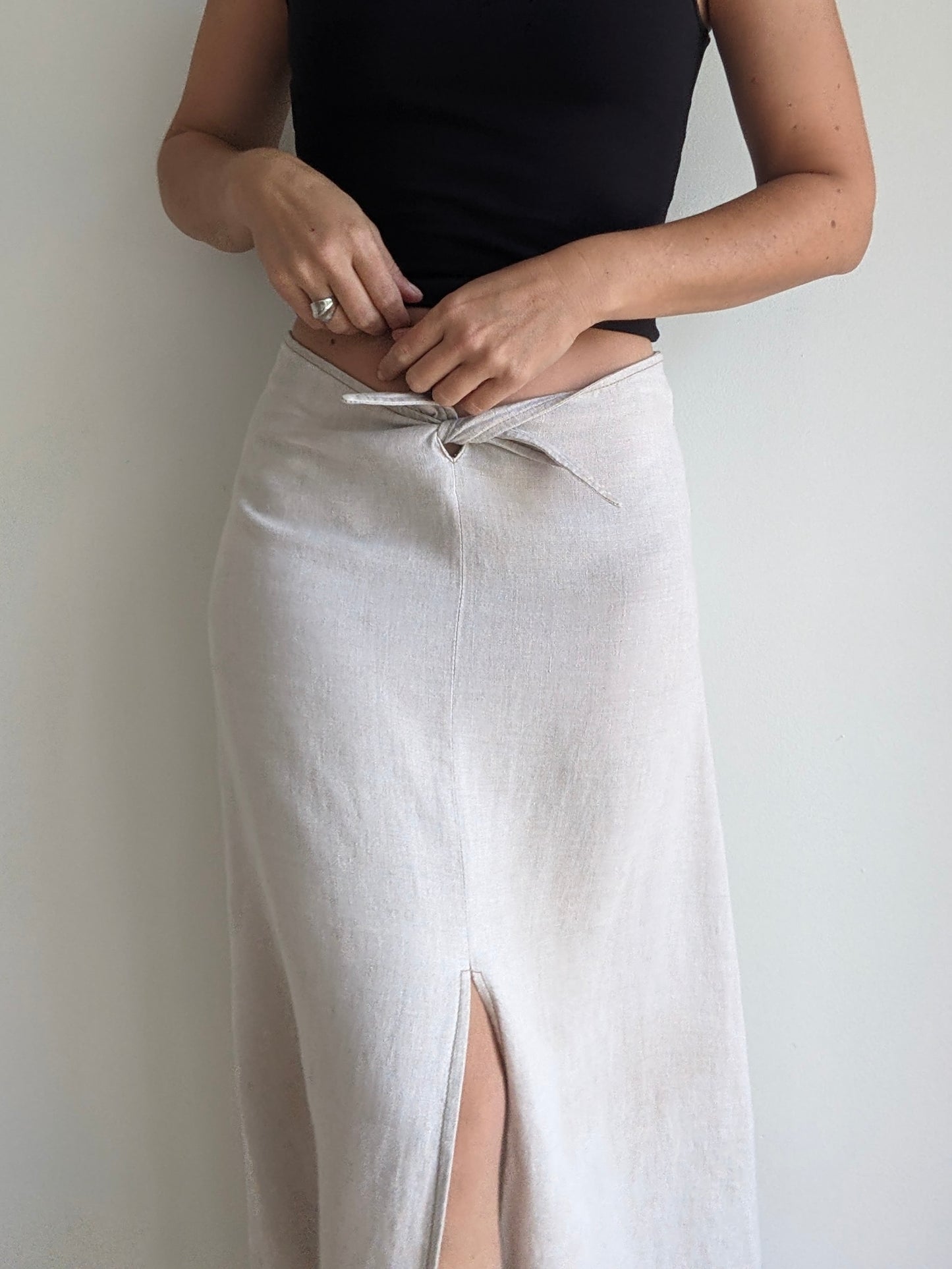 Vintage Guess Linen Tie Skirt