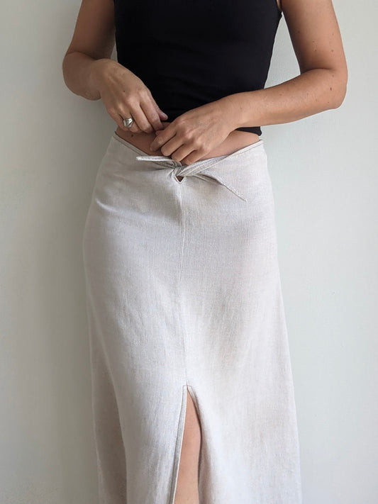 Vintage Guess Linen Tie Skirt