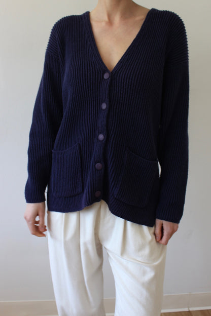 Vintage Midnight Knitted Linen Cardigan