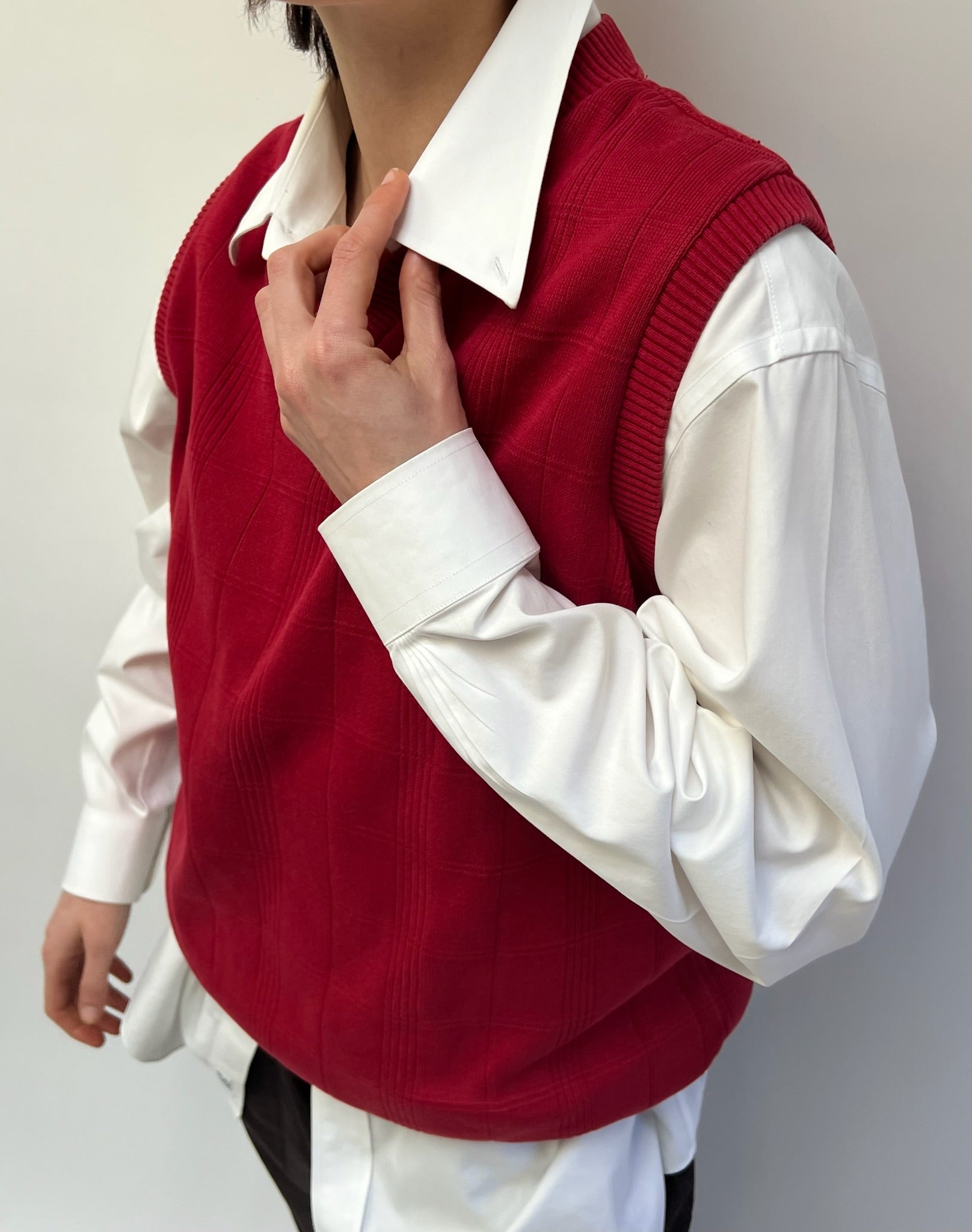 Vintage Bill Blass Windowpane Sweater Vest