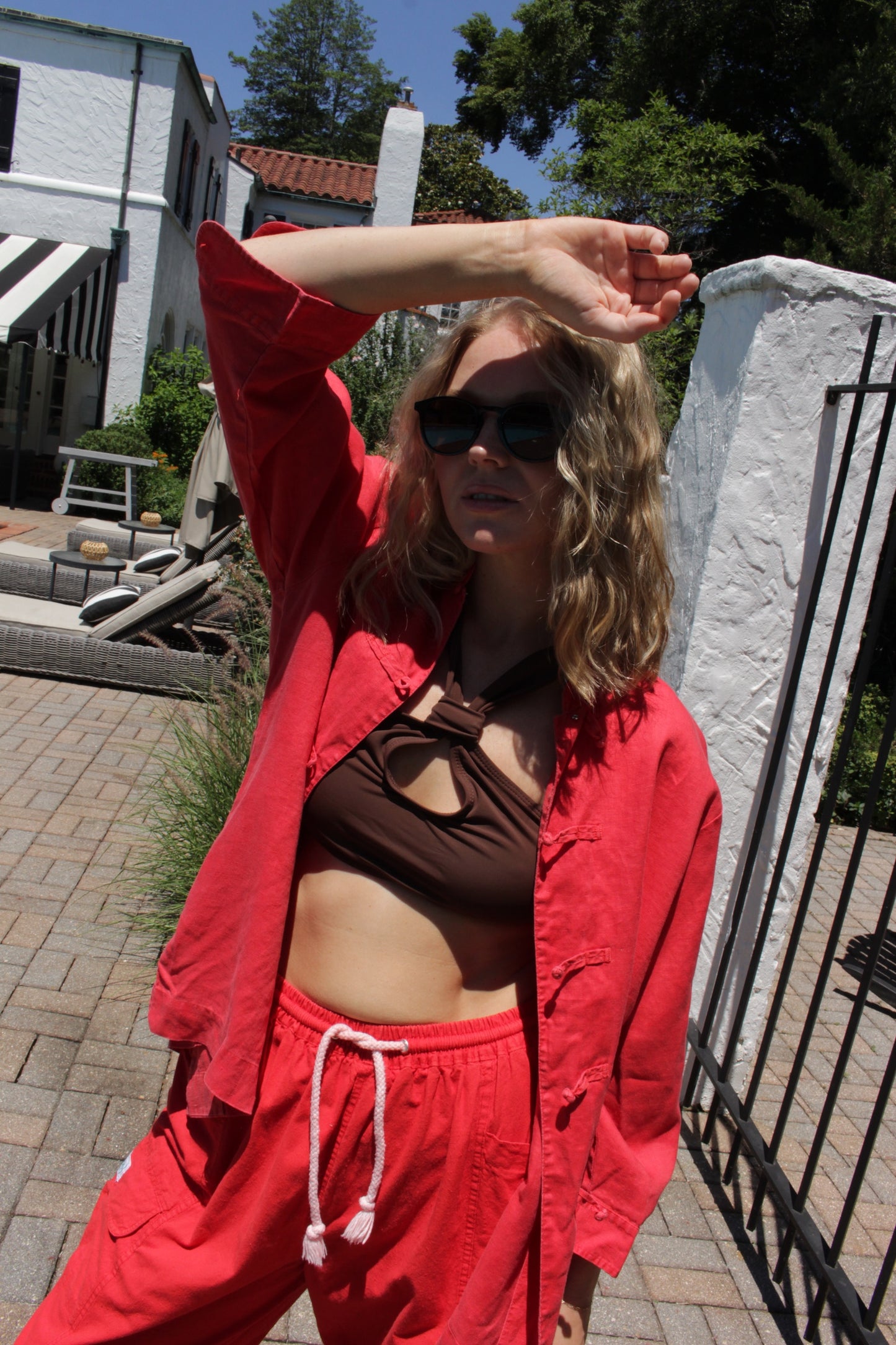 Vintage Linen Knot-Closure Jacket
