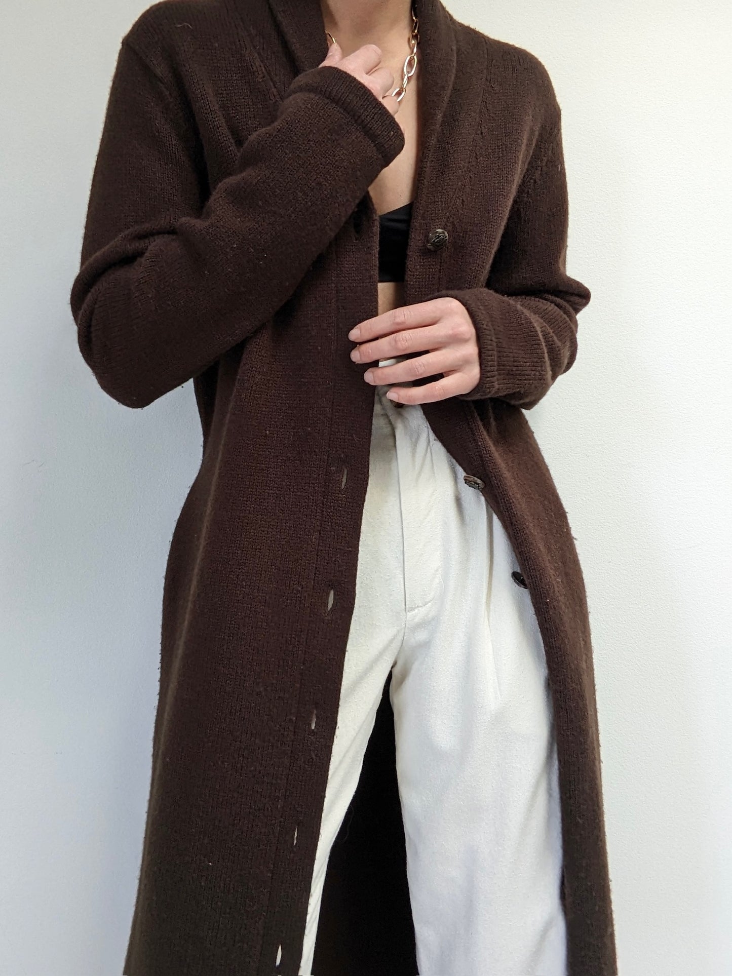 Vintage Belted Ralph Lauren Lambswool Knit Coat