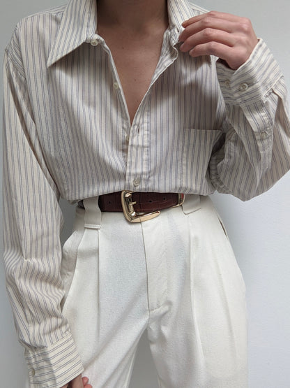 Vintage Faded Pinstriped Cotton Shirt