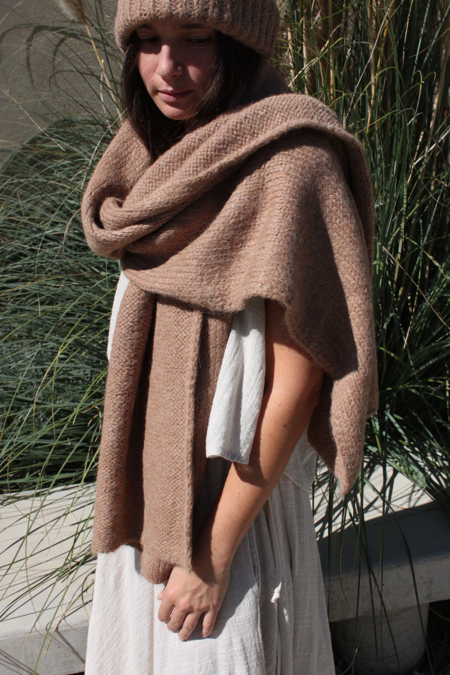 Ralphie Knitted Suri Alpaca Blanket Scarf