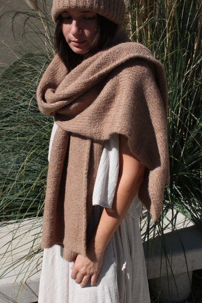 Ralphie Knitted Suri Alpaca Blanket Scarf