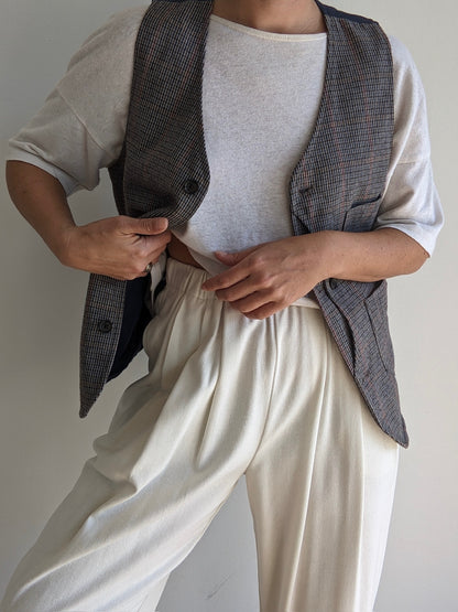 Plaid Wool Pocket Vest