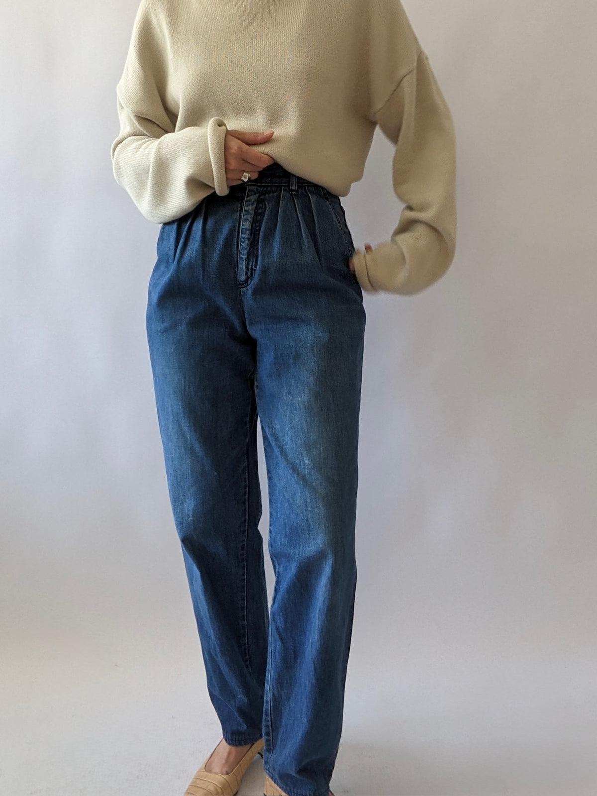 Vintage Calvin Klein Pleated Dark Wash Jeans
