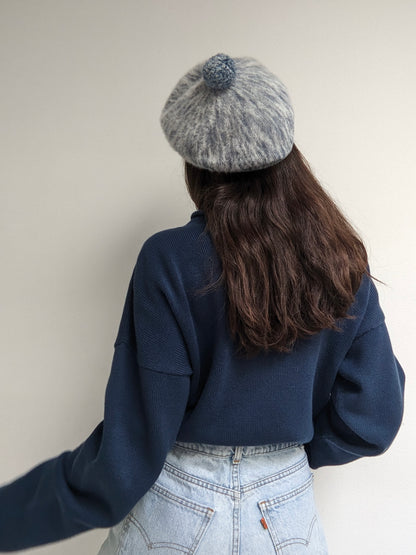 Vintage Frost Blue Angora Hat