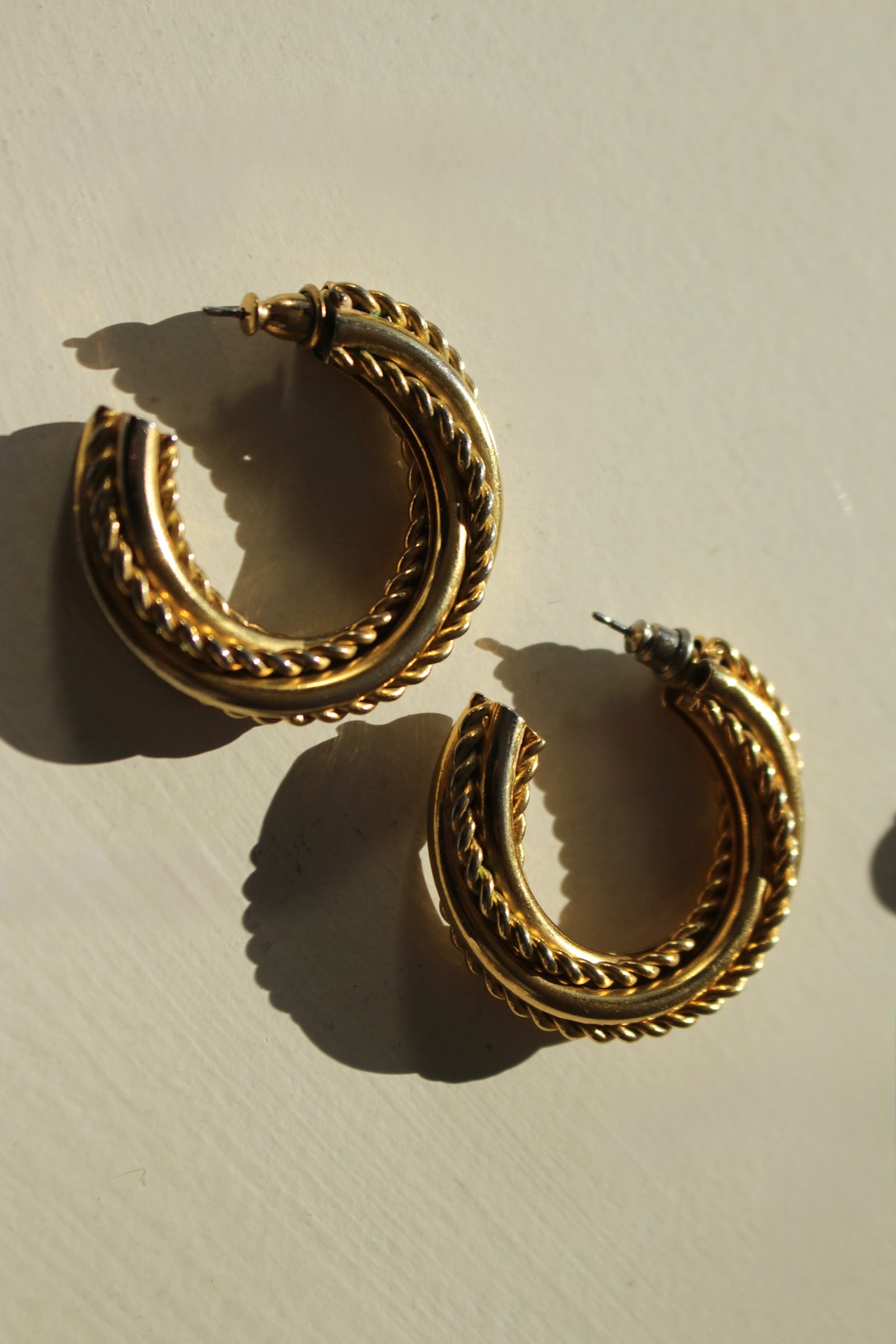 Favorite Vintage Twisted Gold Coil Hoop Earrings