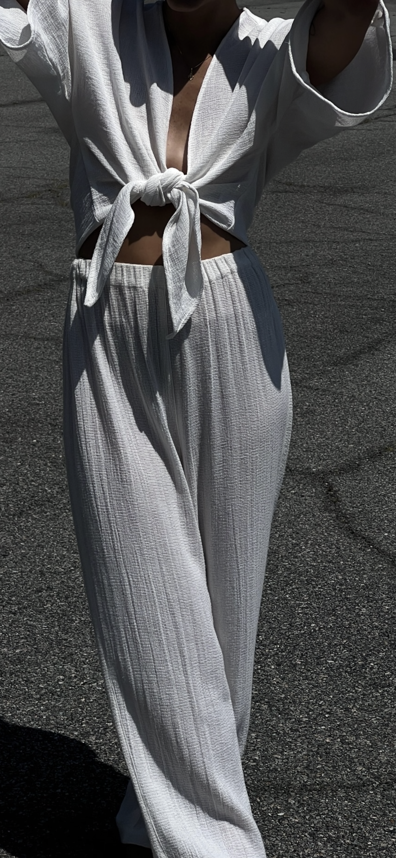 Patricia Waffled Cotton Pant